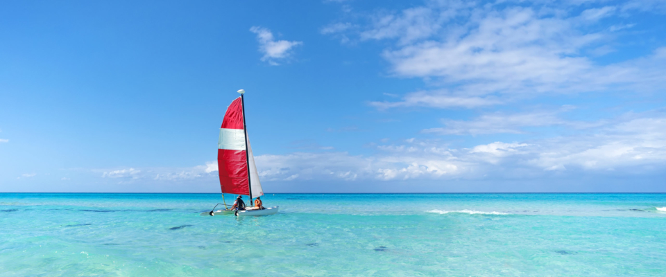 Florida Sailing Boats In The Beautiful Cuban Beach Of Varadero. A Sailin